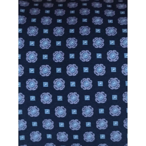 BROOKS BROTHERS MAKERS Blue Geometric Floral Silk Tie USA 60"/ 3.7" EC - Picture 4 of 6